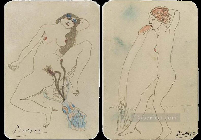 Two erotic drawings Two erotic drawings 1903 Pablo Picasso Oil Paintings